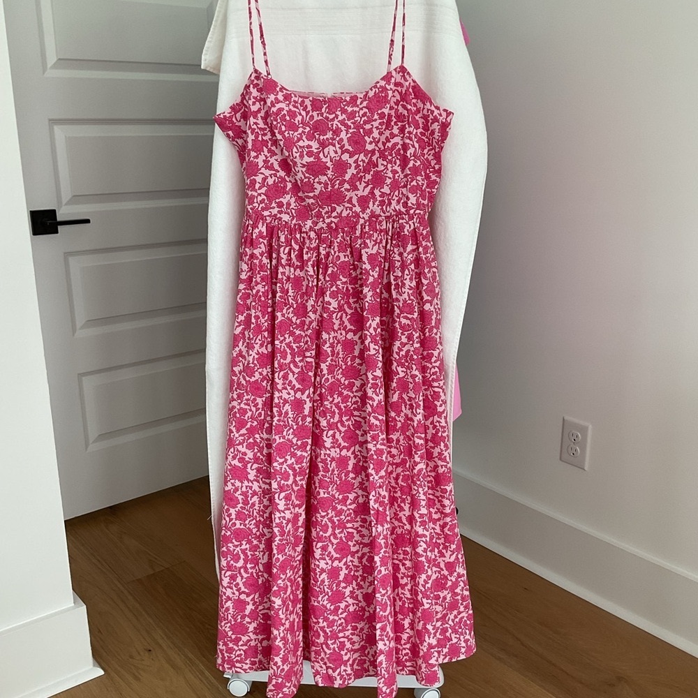 NWT J Crew Midi Sundress, Pink, Size 8